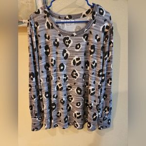 Gray leopard print sweater